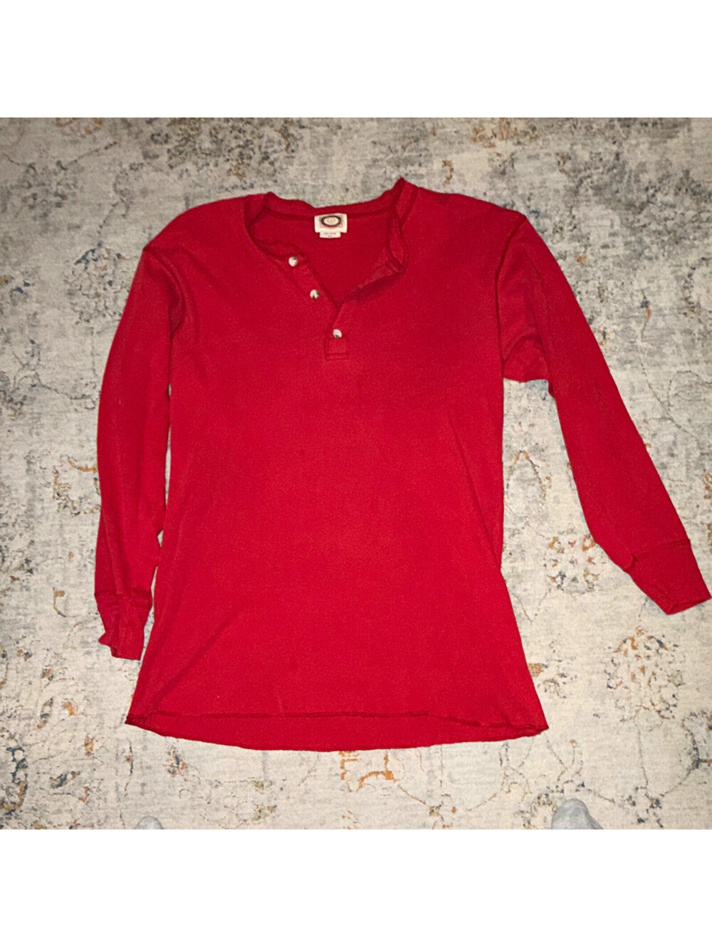 Banana Republic Vintage Men’s XL Red Cotton Long Sleeve Henley T-Shirt A394